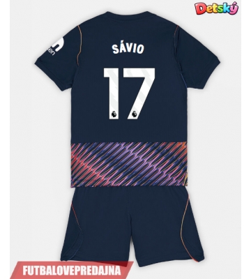 Lacne Dětský Futbalové dres Tottenham Hotspur Savio #17 2026-27 Krátky Rukáv - Preč (+ trenírky)